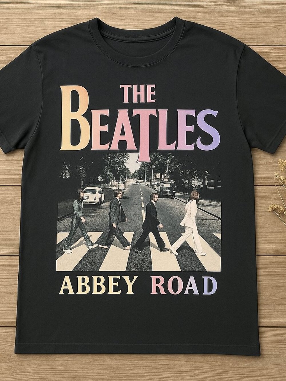 The Beatles Abbey Road Graphic T-Shirt Black Vintage Music Tee